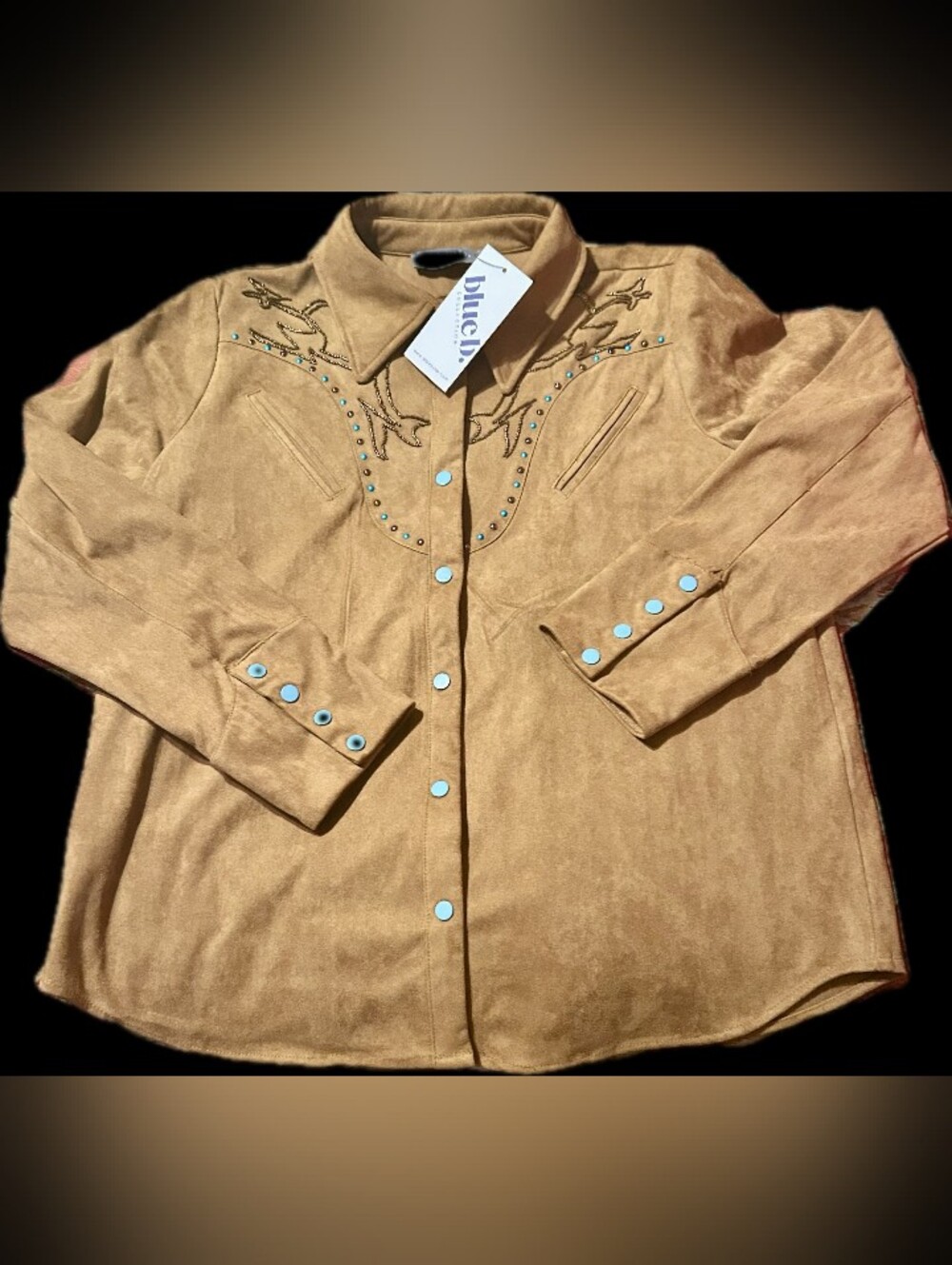 Tan Western-Style Button Down Shirt